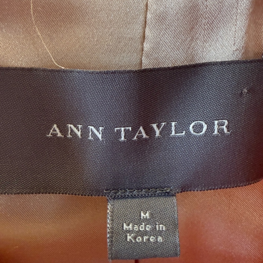 Ann Taylor Coral Pink Long Coat 100% cotton medium - Picture 3 of 5